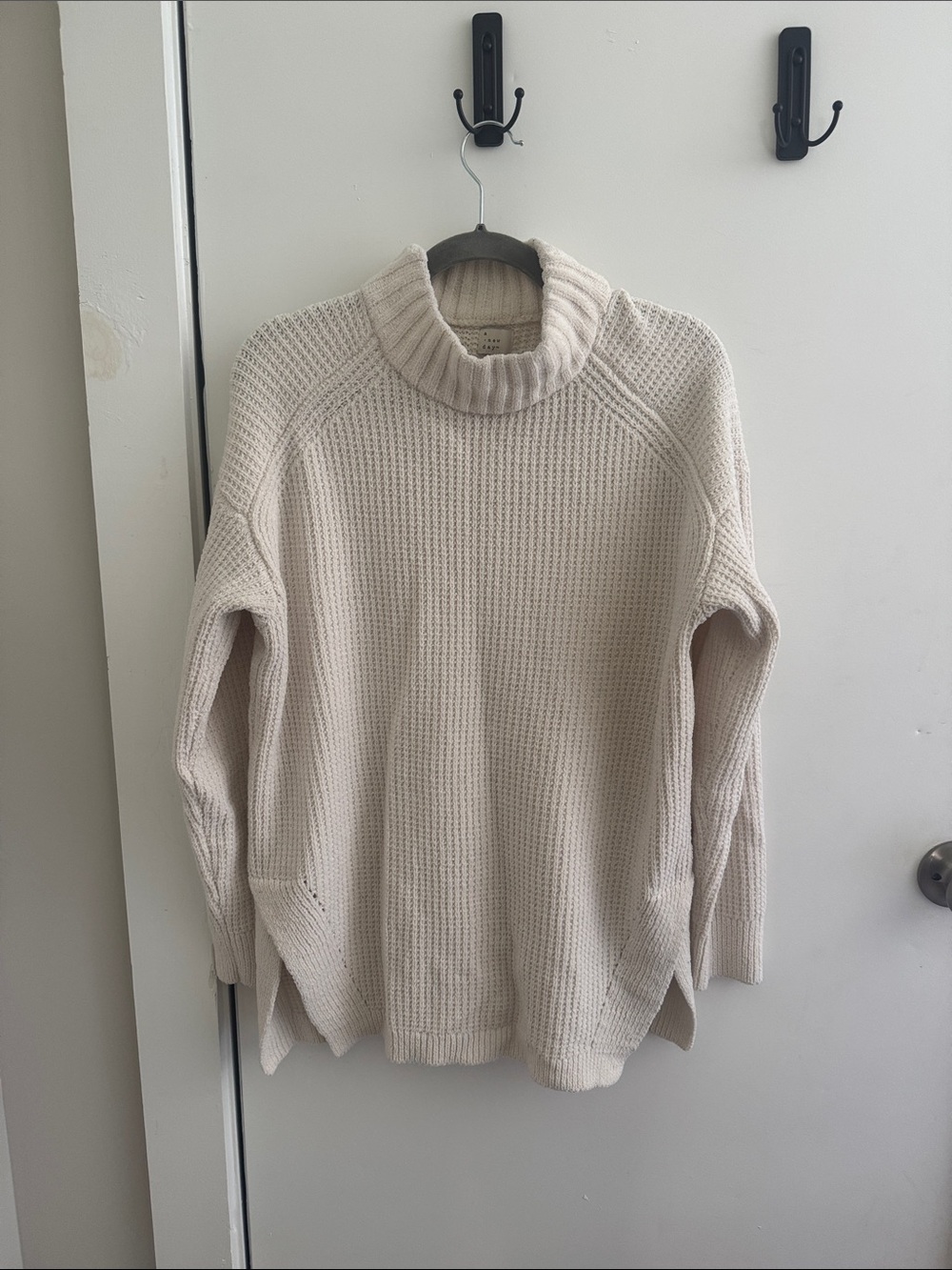 a new day Cream Ribbed Turtleneck Sweater